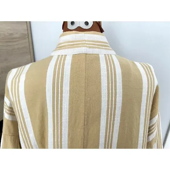 Eileen Fisher Sz S/M Striped Kimono Jacket Organic Cotton Lagenlook Boho Casual - Picture 9 of 12